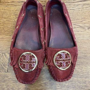 Tory Burch Maroon Moccasins